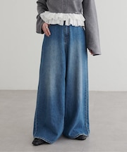 ライトオンスワイドデニムパンツ