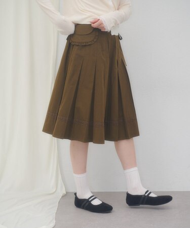 【umm.】ウエストポーチ付きプリーツスカート