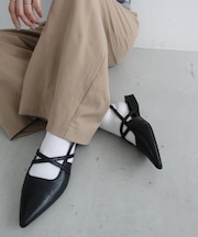 【S~XL展開】ポインテッドクロスストラップシューズ