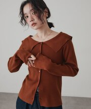 前後2WAYビッグカラーニット