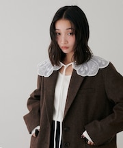 【甘さをプラス◎】レースつけ襟