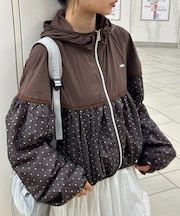 【umm.】ドット柄フーディーブルゾン
