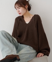 【Enlude】フードスキッパーニット《ユニセックス》