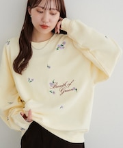 花柄刺繍ロゴスウェット