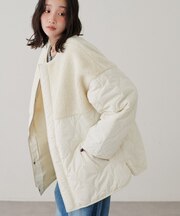 ボア切替キルティングコート《WEB限定カラーあり》