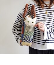 【WOVEN ウーヴン】キャンバス ねこ 2WAY BAG ショルダーバッグ 猫巾着