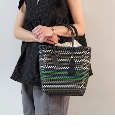 【WOVEN ウーヴン】プティトート メキシコ製 メルカドバッグ かごバッグ レザーハンドル