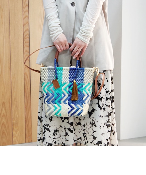 【WOVEN ウーヴン】プティショルダートート 2WAY ミニバッグ ショルダーバッグ メルカドバッグ かごバッグ