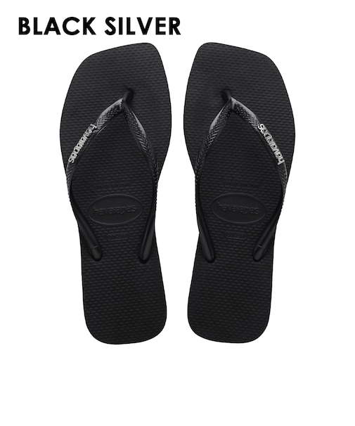【havaianas ハワイアナス】 レディース サンダル ラバービーチサンダル 【Slim Square Logo Metallic】 スリムスクエアロゴメタリック