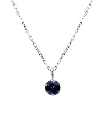 ネックレス レディース プラチナ ブラックダイヤモンド 0.1ct Pt900 ローズカット 6本爪 LPUC ララクリスティー