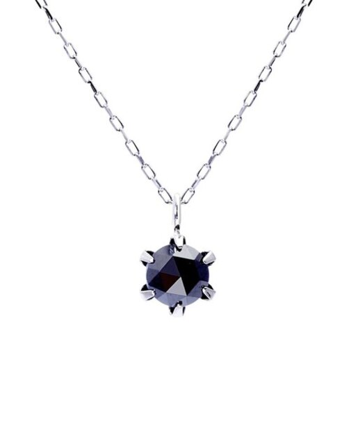 ネックレス レディース プラチナ ブラックダイヤモンド 0.3ct Pt900 ローズカット 6本爪 LPUC ララクリスティー