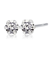 【選べる素材(K18 プラチナ)】ピアス 18金 レディース ダイヤ 天然ダイヤモンド 一粒 計0.2ct プラチナ ゴールド K18 LPUC ララクリスティー