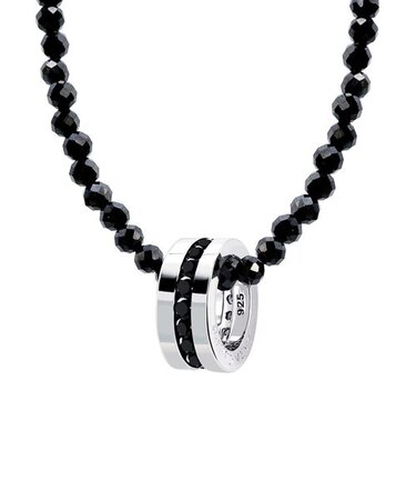 ネックレス メンズ シルバー シルバー925 ブラックスピネル エタニティ BSモデル BLACK Label LSC ララクリスティー