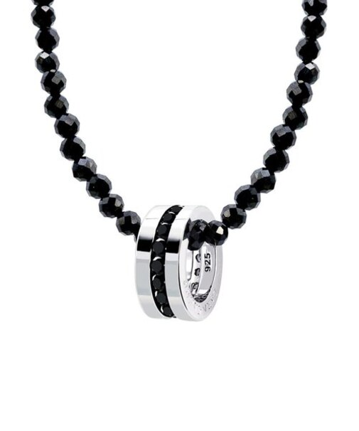 ネックレス メンズ シルバー シルバー925 ブラックスピネル エタニティ BSモデル BLACK Label LSC ララクリスティー