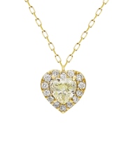 ハート ダイヤモンド ネックレス 0.27ct PT900 プラチナ K18 18金 ゴールド