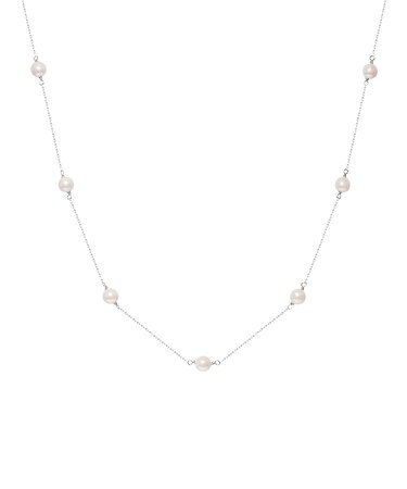 ネックレス レディース あこや真珠 パール 5.0~6.0mm PT900 K18 ステーションネックレス ララクリスティー