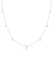 ダイヤモンド ステーション ネックレス 7ポイント 0.3ct PT900 プラチナ/K18 ゴールド