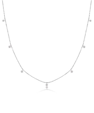 ダイヤモンド ステーション ネックレス 7ポイント 0.3ct PT900 プラチナ/K18 ゴールド