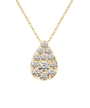 ネックレス レディース ダイヤモンド 0.2ct パヴェ ドロップ 雫 PT900 K18 18金 ゴールド