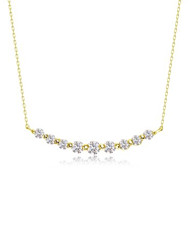 ネックレス レディース ダイヤモンド 0.3ct スマイルライン PT900 K18 18金 ゴールド