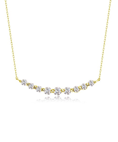 ネックレス レディース ダイヤモンド 0.3ct スマイルライン PT900 K18 18金 ゴールド