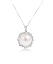 ネックレス レディース アコヤ真珠 ダイヤモンド 0.3ct PT900 K18 18金 ゴールド