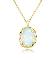 ネックレス レディース オパール 0.25ct PT900 プラチナ K18 18金 ゴールド