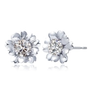 ダイヤモンドピアス 計 0.2ct フラワー Pt900 プラチナ K18 18金 ゴールド
