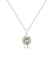 ネックレス レディース 天然ダイヤモンド シャンパンカラー SIクラス Pt900 プラチナ 0.2ct 6本爪