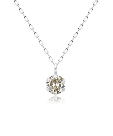 ネックレス レディース 天然ダイヤモンド シャンパンカラー SIクラス Pt900 プラチナ 0.2ct 6本爪