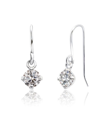 ダイヤモンド フックピアス 計0.2ct Hカラー程度・I1クラス ノーソート PT900 プラチナ イエローゴールド K18YG 18金