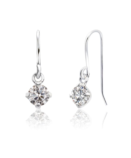 ダイヤモンド フックピアス 計0.2ct Hカラー程度・I1クラス ノーソート PT900 プラチナ イエローゴールド K18YG 18金