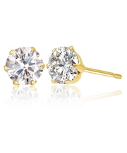 ピアス ダイヤモンド 1.0ct 2石 UGL鑑別カード付 PT900 プラチナ イエローゴールド K18YG 18金