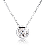 ネックレス サニー ダイヤモンド フクリン 0.1ct プラチナ PT900 イエローゴールド K18YG 18金