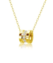 ダイヤモンド エタニティ ネックレス 0.15ct SIクラス・Hカラー 11石 PT900 プラチナ イエローゴールド K18YG 18金
