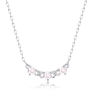 ネックレス レディース モルガナイト 0.15ct ダイヤモンド PT900 プラチナ K18 ゴールド