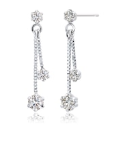 ピアス ダイヤモンド 揺れる 天然ダイヤモンド 6石 計0.3ct PT900 プラチナ K18 ゴールド