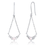 ピアス レディース モルガナイト 0.1ct ダイヤモンド フック PT900 プラチナ K18 イエローゴールド