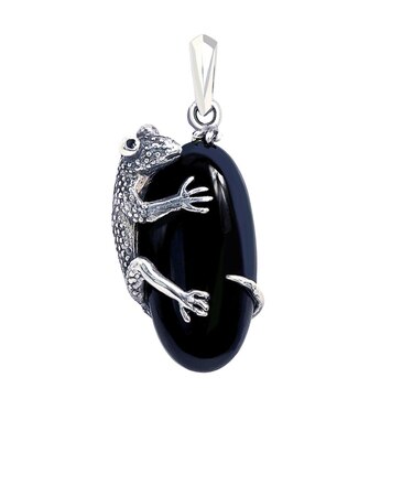 ペンダントトップ ネックレス トップ アニマル トカゲ オニキス メンズ レディース シルバー925 アクセサリー