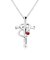 【選べる12誕生石×ダイヤモンド】クロス ハート ネックレス レディース