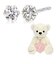 ダイヤモンド 0.1ct プラチナ ピアス テディベア 付き