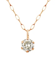 ネックレス 一粒 ダイヤモンドネックレス 0.1ct シャンパンカラー K10