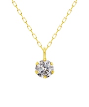 一粒 ダイヤモンド 0.1ct ネックレス レディース K18