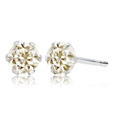 ダイヤモンドピアス レディース 一粒ダイヤ 6本爪 スタッドピアス 計 0.2ct K10