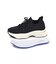 ラインストーン厚底スニーカー-246 ALL BLACK 346-246