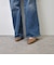 Vカットスクエアフラットシューズ WASH 370-2014