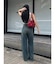 シンプルワイドデニムパンツ