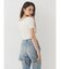 BACKスラッシュレースワイドデニムパンツ