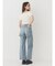 BACKスラッシュレースワイドデニムパンツ