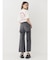BACKスラッシュレースワイドデニムパンツ